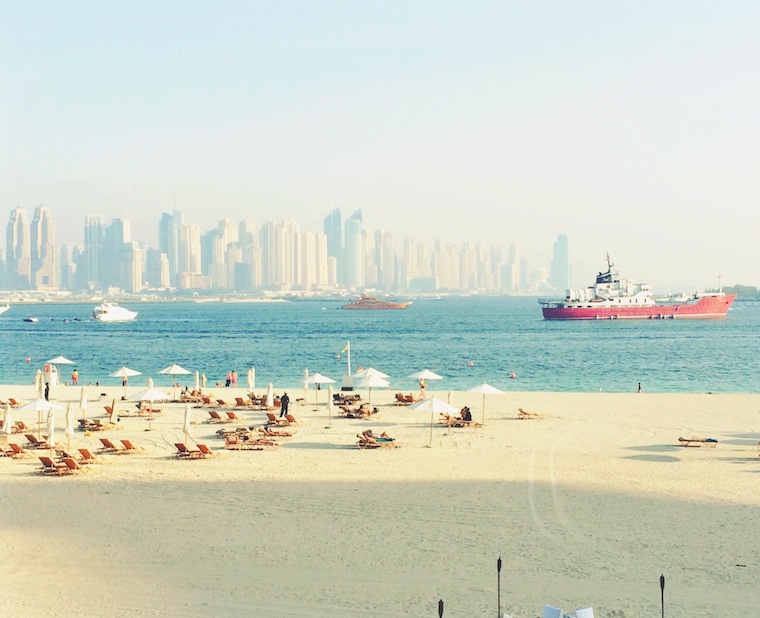 Enjoying the beach and the view in Dubai