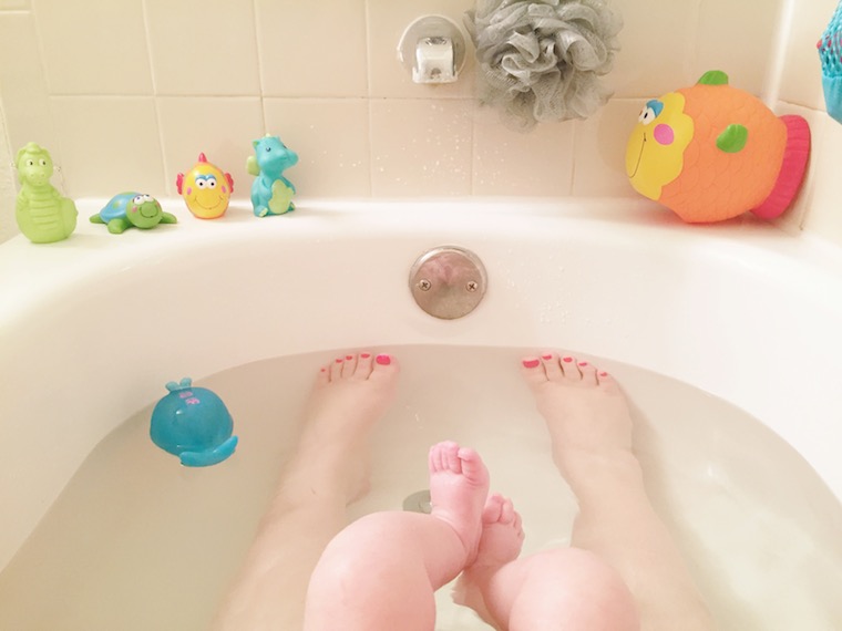 Mom and baby bath