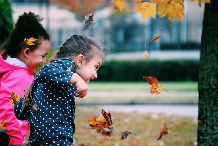 Fall Children Playing