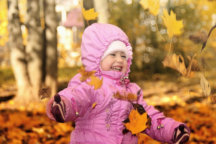 Girl Enjoying Fall