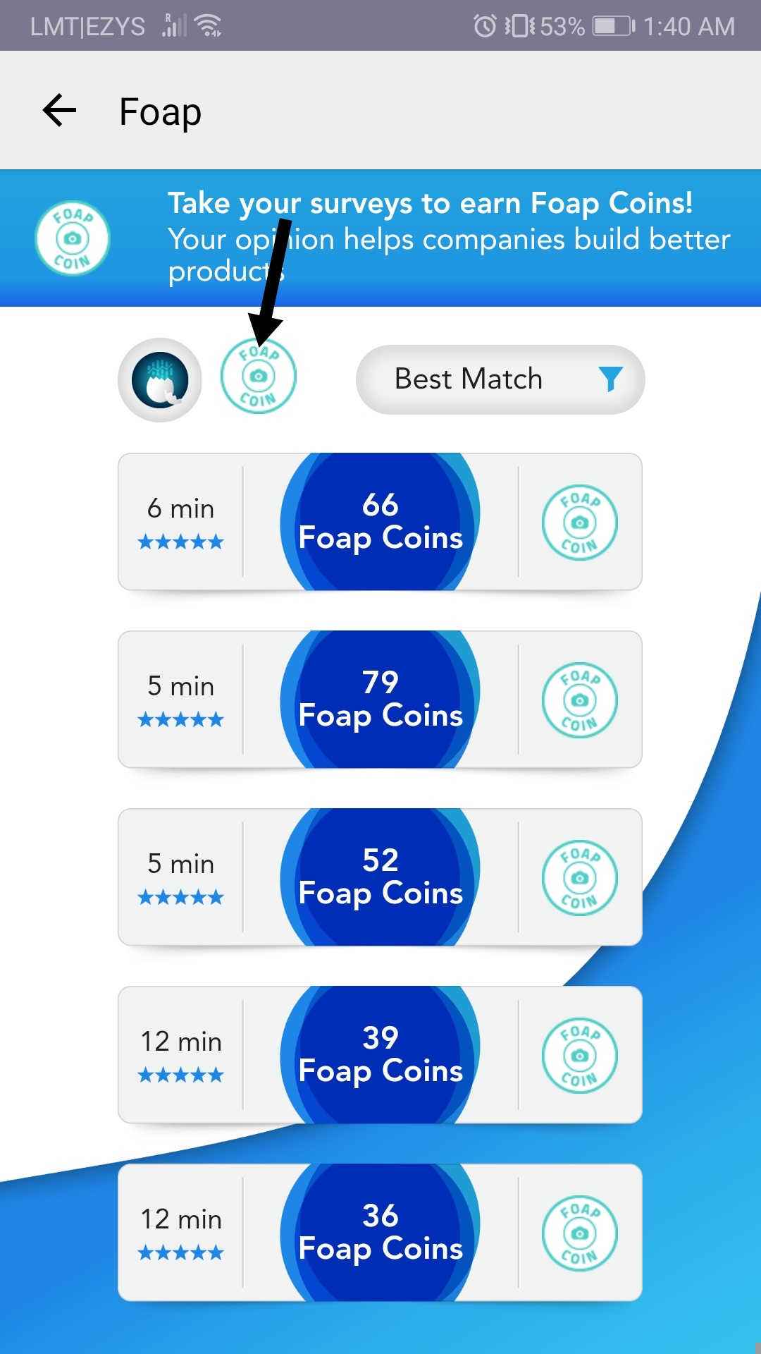Take surveys get Foap Coins Foap Community